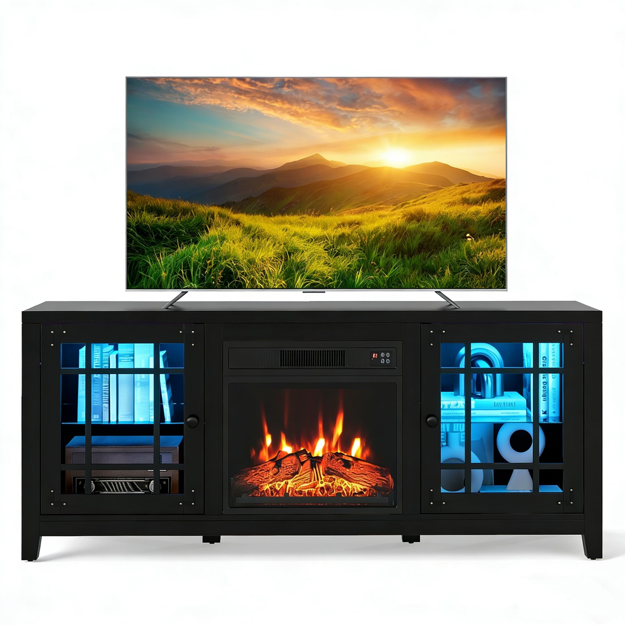 Tangkula 58" LED Fireplace TV Stand for TVs up to 65"